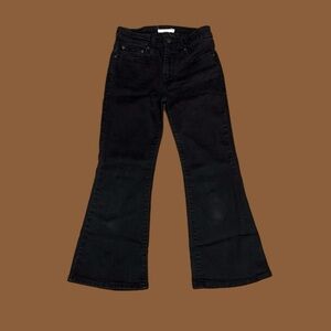 Levi’s Black 726 Flare Mid-Rise Cropped Jeans Sz 27